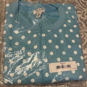 Mae Blue Polka Dot Pajama Zippered Onesie